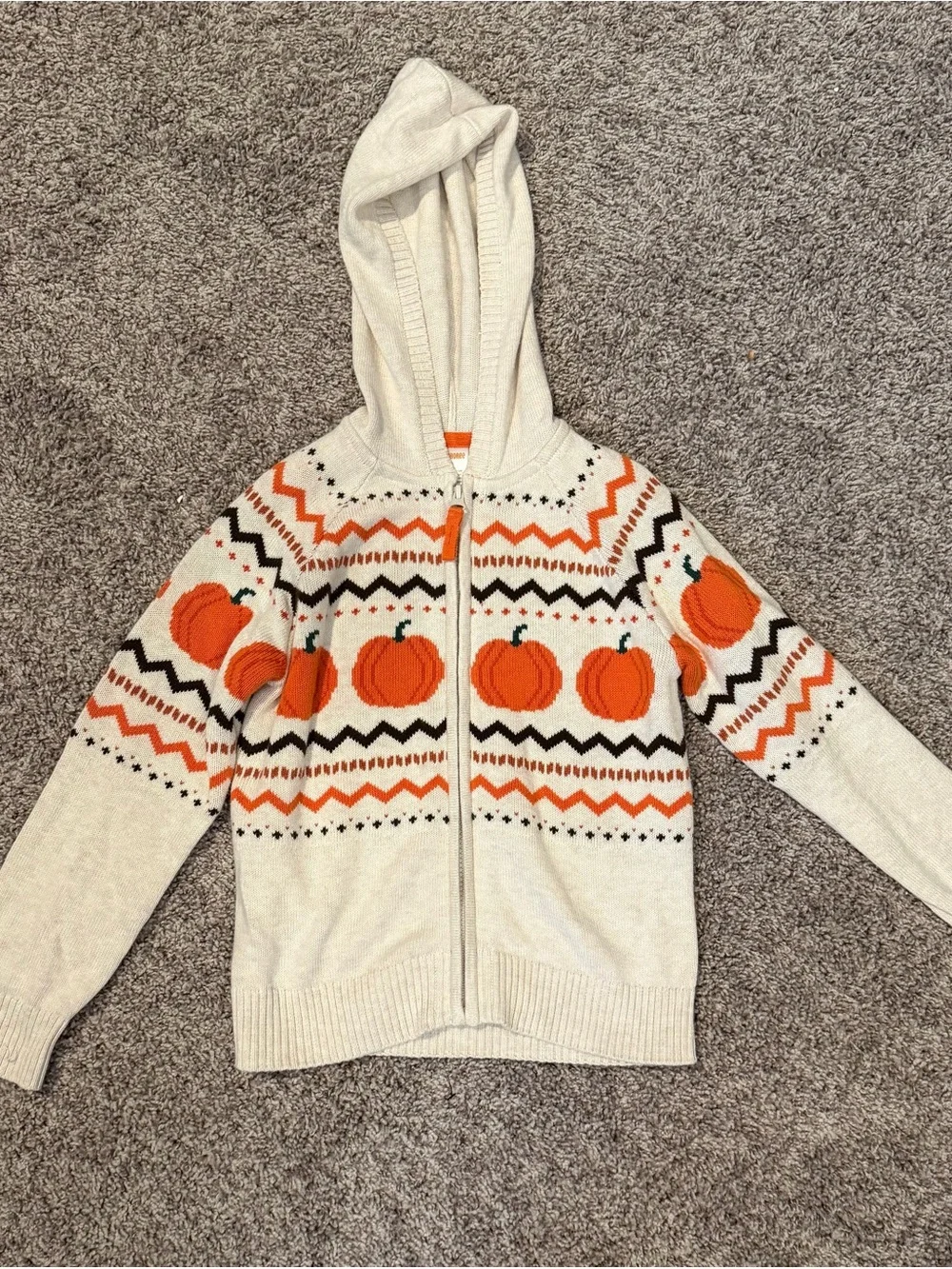Gymboree Pumpkin Zip Up Hoodie Sweater 6